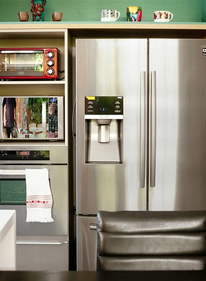 صن بيرد ورق لاصق من الفولاذ المقاوم للصدأ من صن بيرد، مقاوم للماء، فضي معدني، سهل اللصق، مناسب لأسطح المطابخ، ورق جدران لاصق، غطاء للأجهزة المنزلية، 60 سم × 254 سم - Image 4